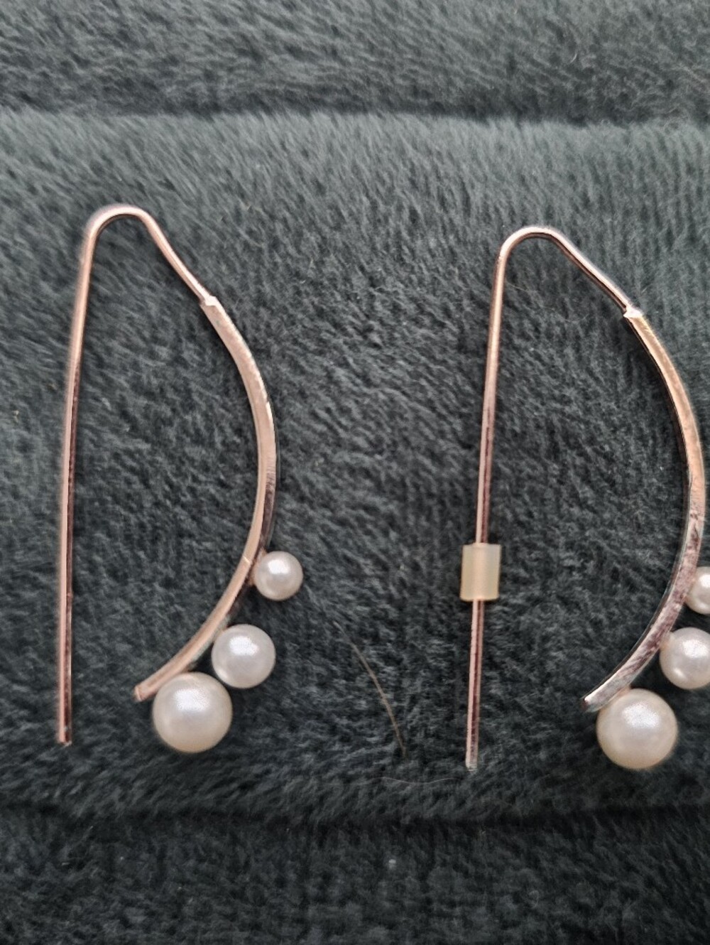 Gold Pearl Drop Ear Climbers - Women Accessories